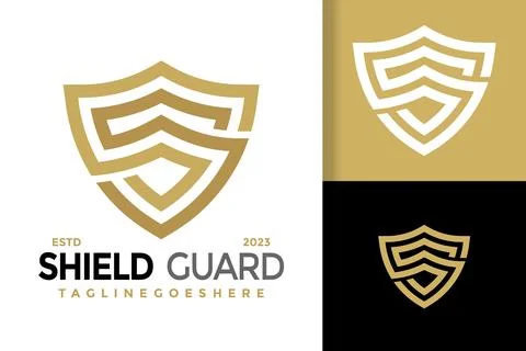 Simple modern shield initial letter Ss logo vector icon illustration イラスト素材