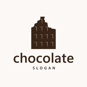 Simple modern style chocolate bite design Stock Illustration