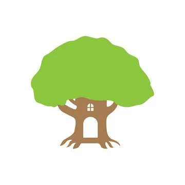 Simple modern Treehouse logo design vector illustration Stock Illustration