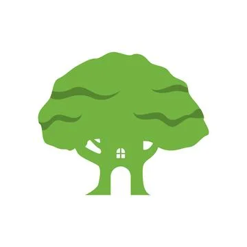 Simple modern Treehouse logo design graphic vector illustration Stock Illustration