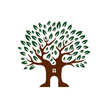 Simple modern Treehouse logo design graphic vector illustration Stock Illustration