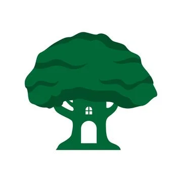 Simple modern Treehouse logo design graphic vector illustration Stock Illustration