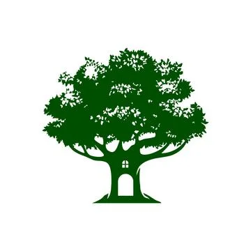 Simple modern Treehouse logo design graphic vector illustration Stock Illustration
