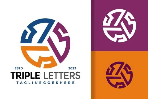 Simple modern triple initial letter s logo vector icon illustration Illustrazione stock