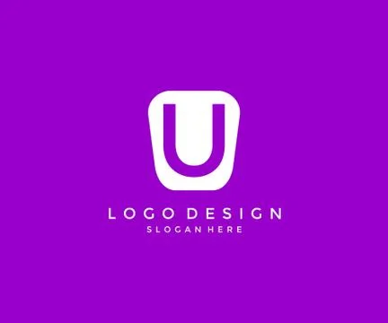 Simple Modern U Logo Design Template Stock Illustration