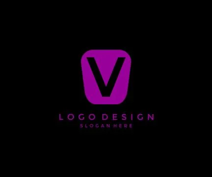 Simple Modern V Logo Design Template Stock Illustration