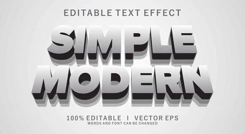 Simple modern vector text effect with modern style design Stock Illustration