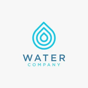 Simple modern water drop logo icon vector template on white background Stock Illustration