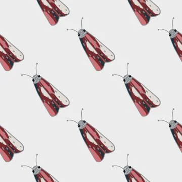 Simple mole print seamless pattern. Minimalistic insect print artwork in maro 스톡 일러스트