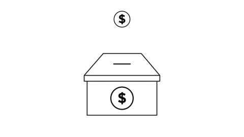 Simple money saving icon animation isolated on white background Stock Footage 321469397