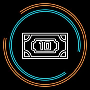 Simple Money Thin Line Vector Icon Stock Illustration