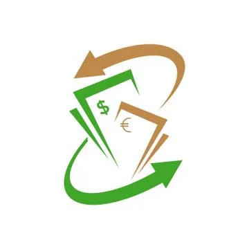 Simple money transfer logo vector concept design icon illustration Stock Illustration