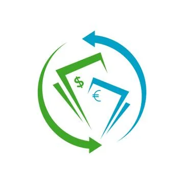 Simple money transfer logo vector concept design icon illustration Stock Illustration