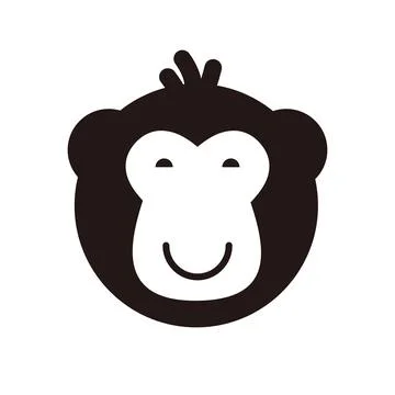 Simple monkey flat icon design, vector illustration Stock Illustration