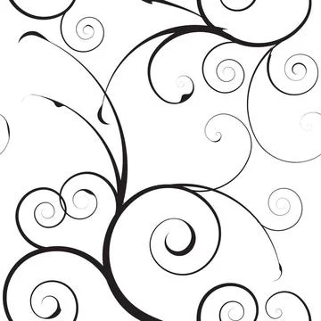 Simple mono floral pattern Black and white seamless floral simple backgrou... Stock Photos