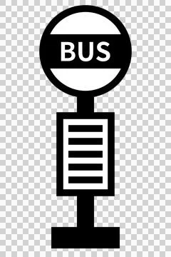 Simple monochrome bus stop icon Stock Illustration