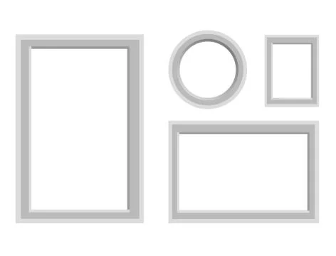 Simple Monochrome Frames Vector Set Stock Illustration