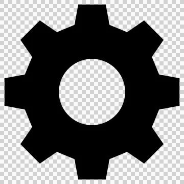 A simple monochrome icon of a gear representing settings Stock Illustration
