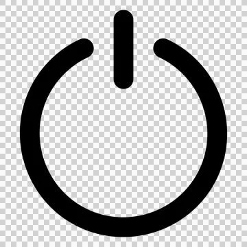 Simple monochrome icon for the power button Illustrazione stock