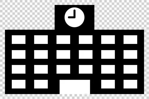 Simple monochrome icon of a school building Ilustración de archivo