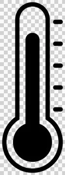 Simple monochrome icon of a thermometer. Temperature measurement. Stock Illustration