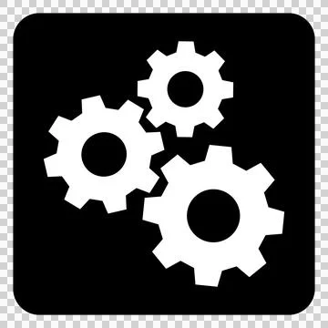 A simple monochrome icon of three gears. The concept behind the settings. Stock Illustration