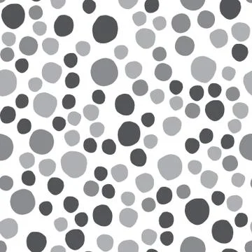 Simple monochrome pebble seamless pattern on white background. Stock Illustration