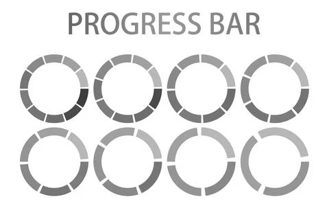 Simple monochrome progress bar, infographic 스톡 일러스트