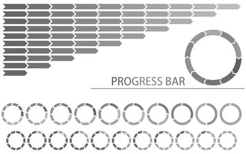 Simple monochrome progress bar, infographic Stock Illustration