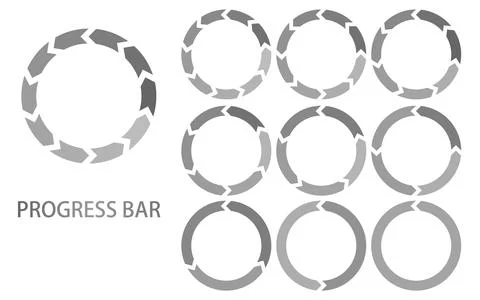 Simple monochrome progress bar, infographic Stock Illustration