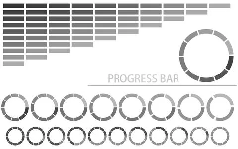 Simple monochrome progress bar, infographic Stockillustratie