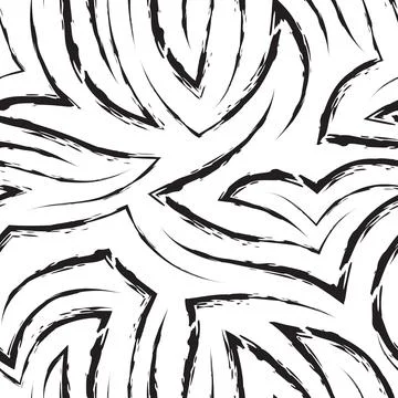 Simple monochrome seamless pattern of stripes with ragged edges. Black seamless Stock Illustration