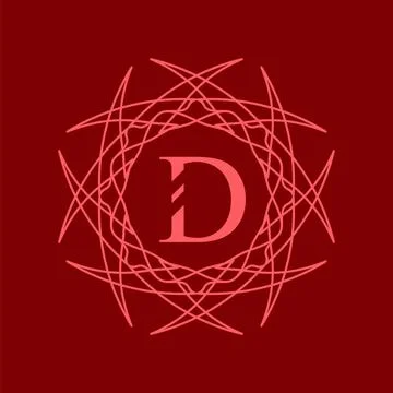 Simple Monogram D Simple Monogram D Design Template on Red Background Copy... Stock Photos