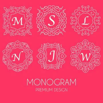 Simple monogram design template Stock Illustration