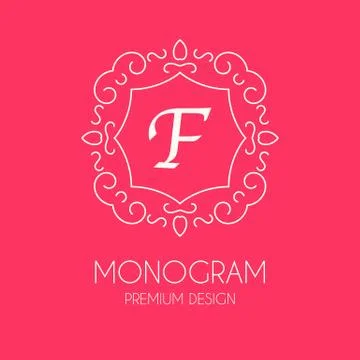Simple monogram design template Stock Illustration