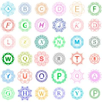 Simple Monogram Design Template Stock Illustration