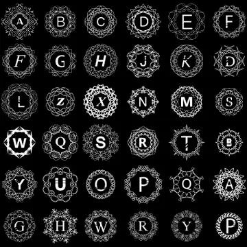 Simple Monogram Design Template Stock Illustration