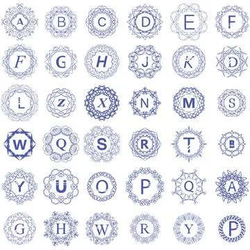 Simple Monogram Design Template Simple Monogram Design Template on White B... Foto stock