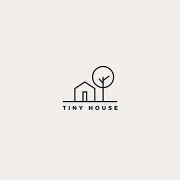 Simple Monogram Modern House Logo Design Stock Illustration