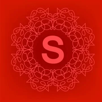 Simple Monogram S Design Simple Monogram S Design Template on Red Backgrou... Stock Photos