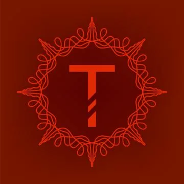 Simple  Monogram T Stock Illustration