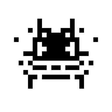 Simple monster pixel face A simple monster pixel face black and white Copy... Stock Photos