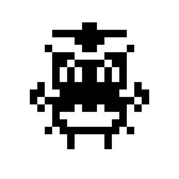 Simple monster pixel face A simple monster pixel face black and white Copy... Stock Photos