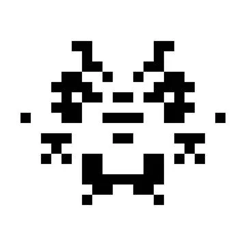 Simple monster pixel face A simple monster pixel face black and white Copy... Stock Photos