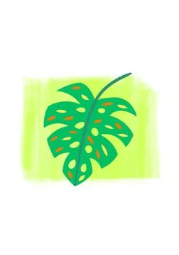 Simple monstera leaf Stockillustratie