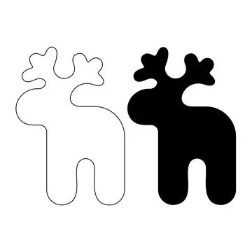 Simple Moose Silhouette Vector Illustration Stock Illustration