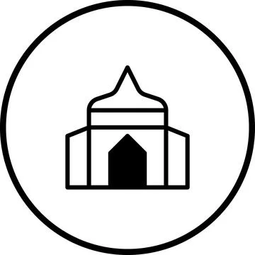 Simple Mosque Icon Design for Ramadan Kareem and Islamic New Year Celebration Illustrazione stock