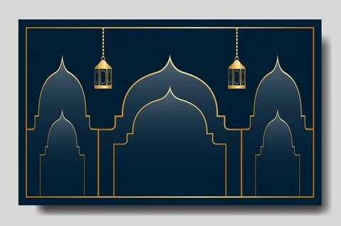 Simple mosque Islamic poster or background design Stockillustratie