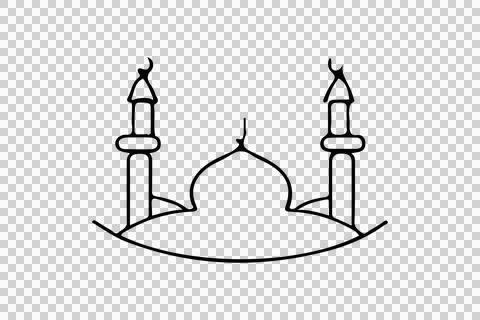 Simple mosque line art vector icon Stock Illustration