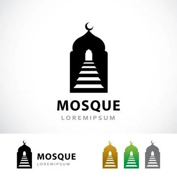 Simple Mosque Logo Design Template Stock Illustration
